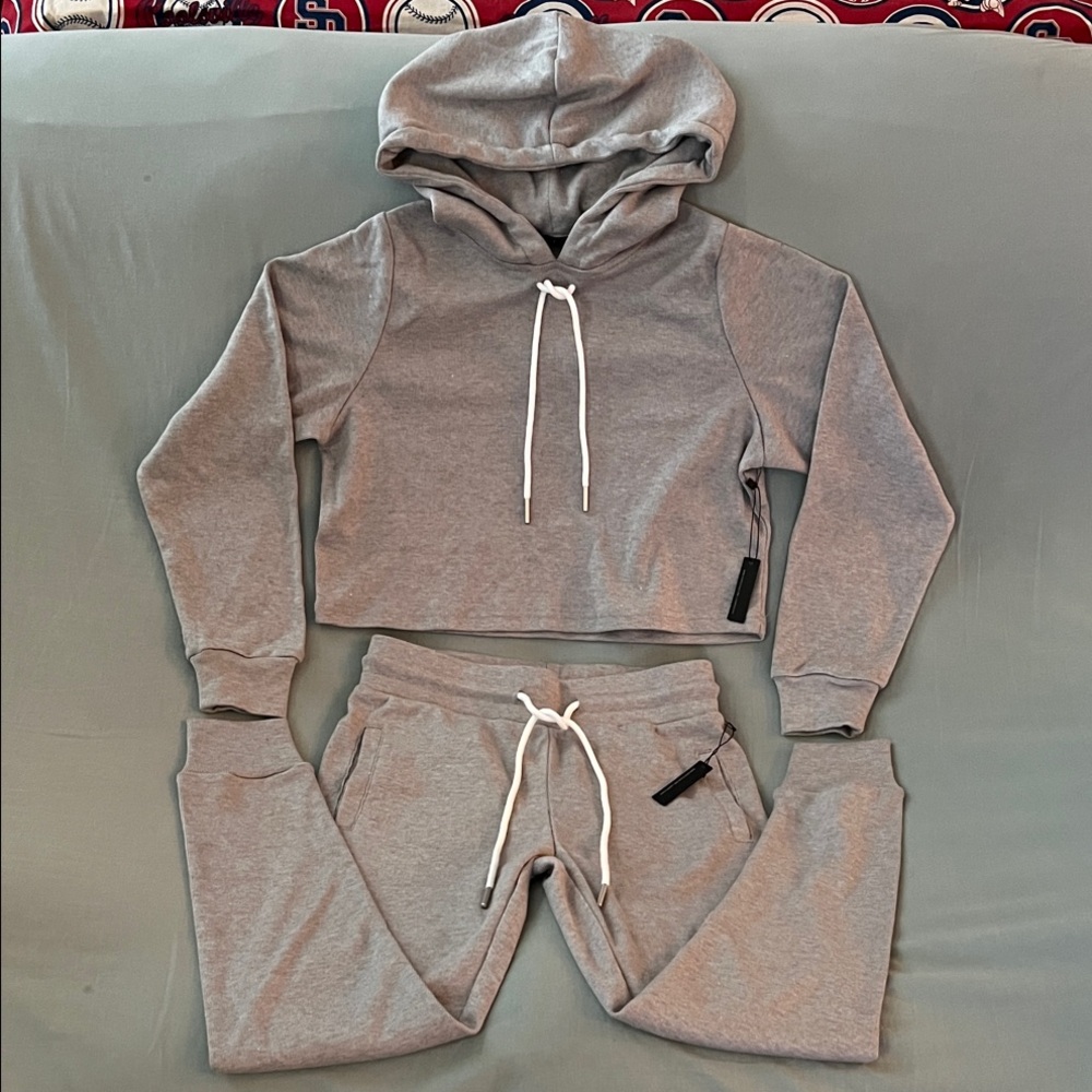 LeLaLo Light Gray Hoodie and Jogger Set